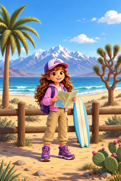 Big, Bright California coloring page in color