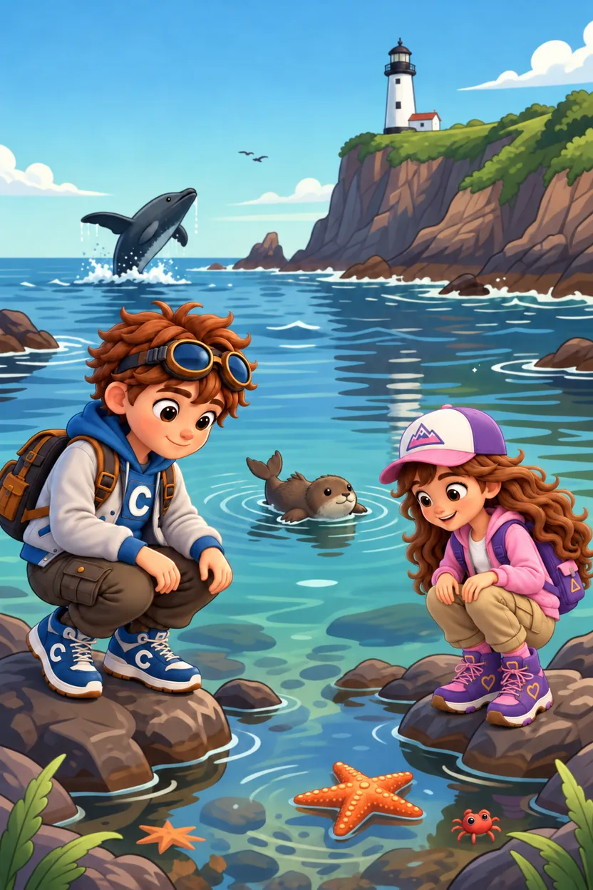 The Pacific Coast: the coloring page in full color