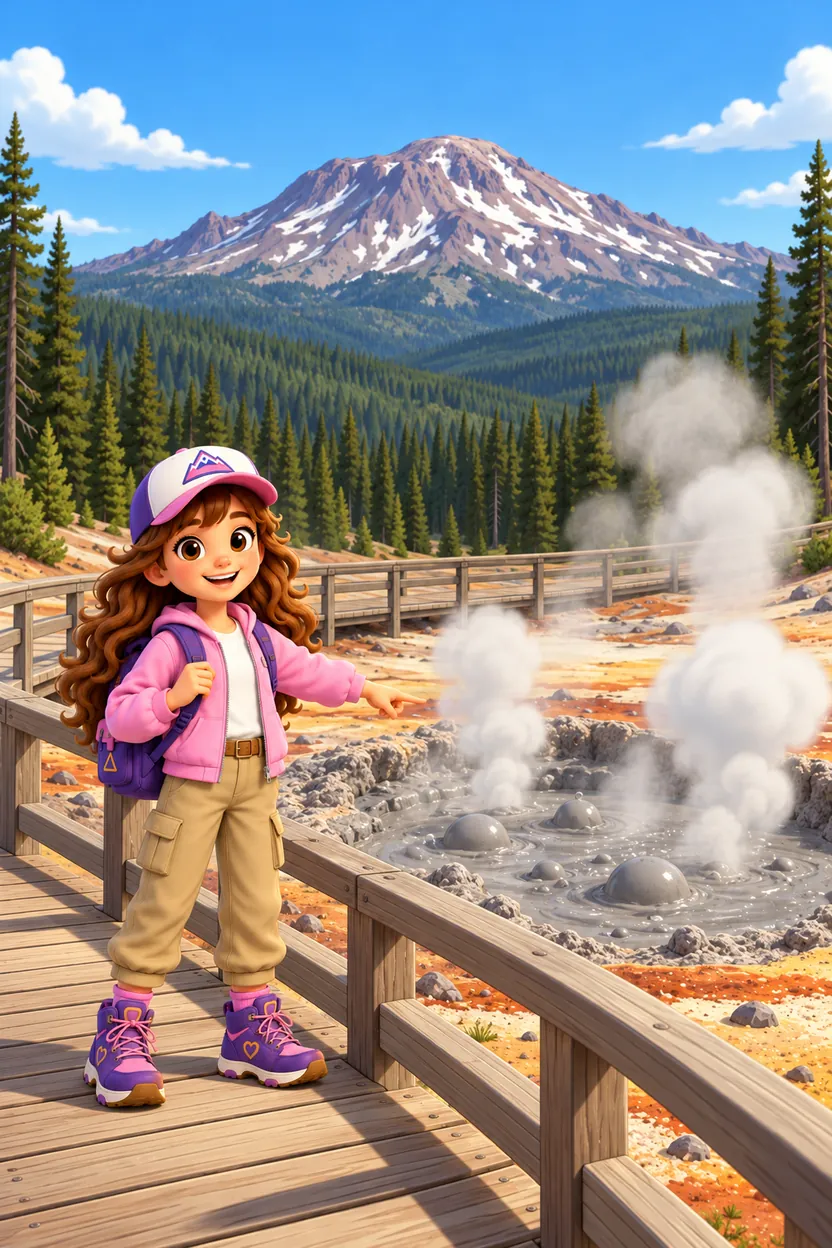 Lassen Volcanoes: the coloring page in full color